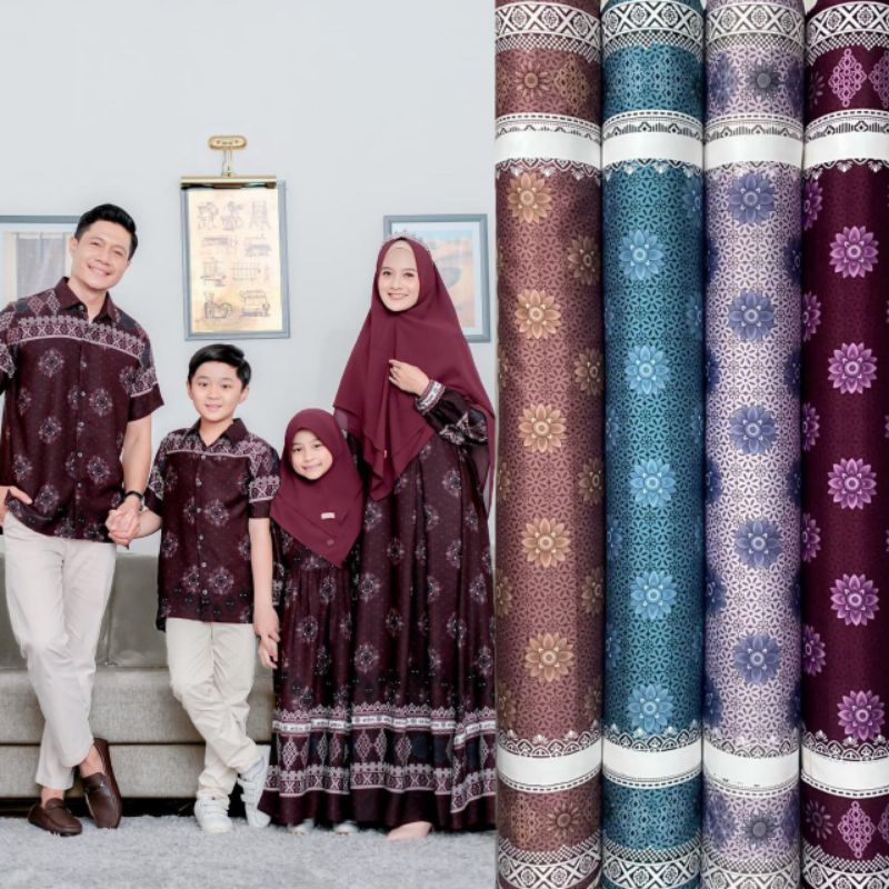 Kain Silk Motif Rahmah harga setengah meter untuk Gamis,kemeja,Sarimbit Keluarga