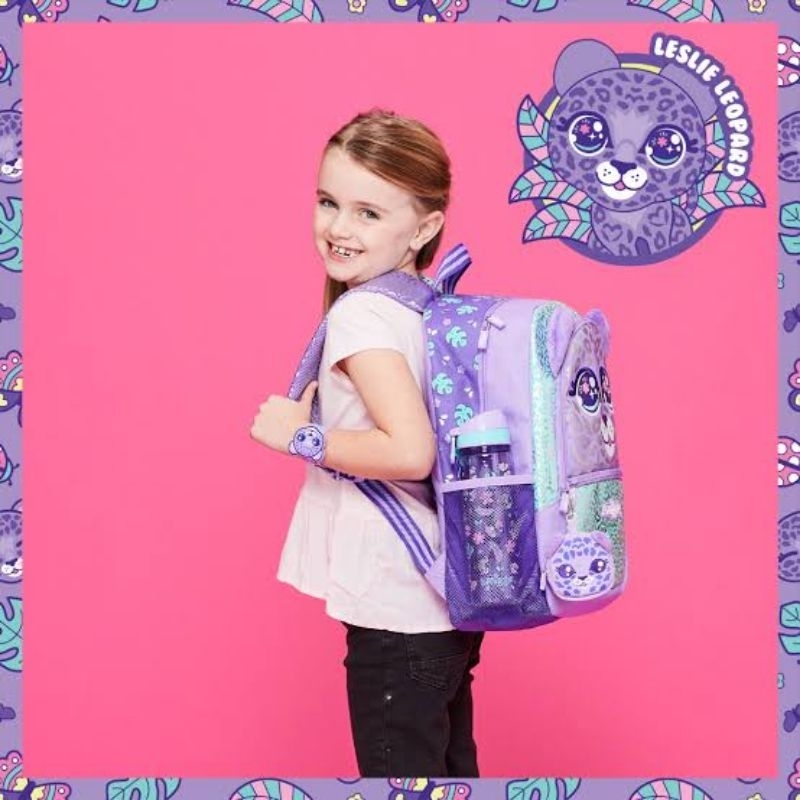 TAS SEKOLAH SMIGGLE budz Leslie Leopard Backpack Lunchbag Pencil Case Set