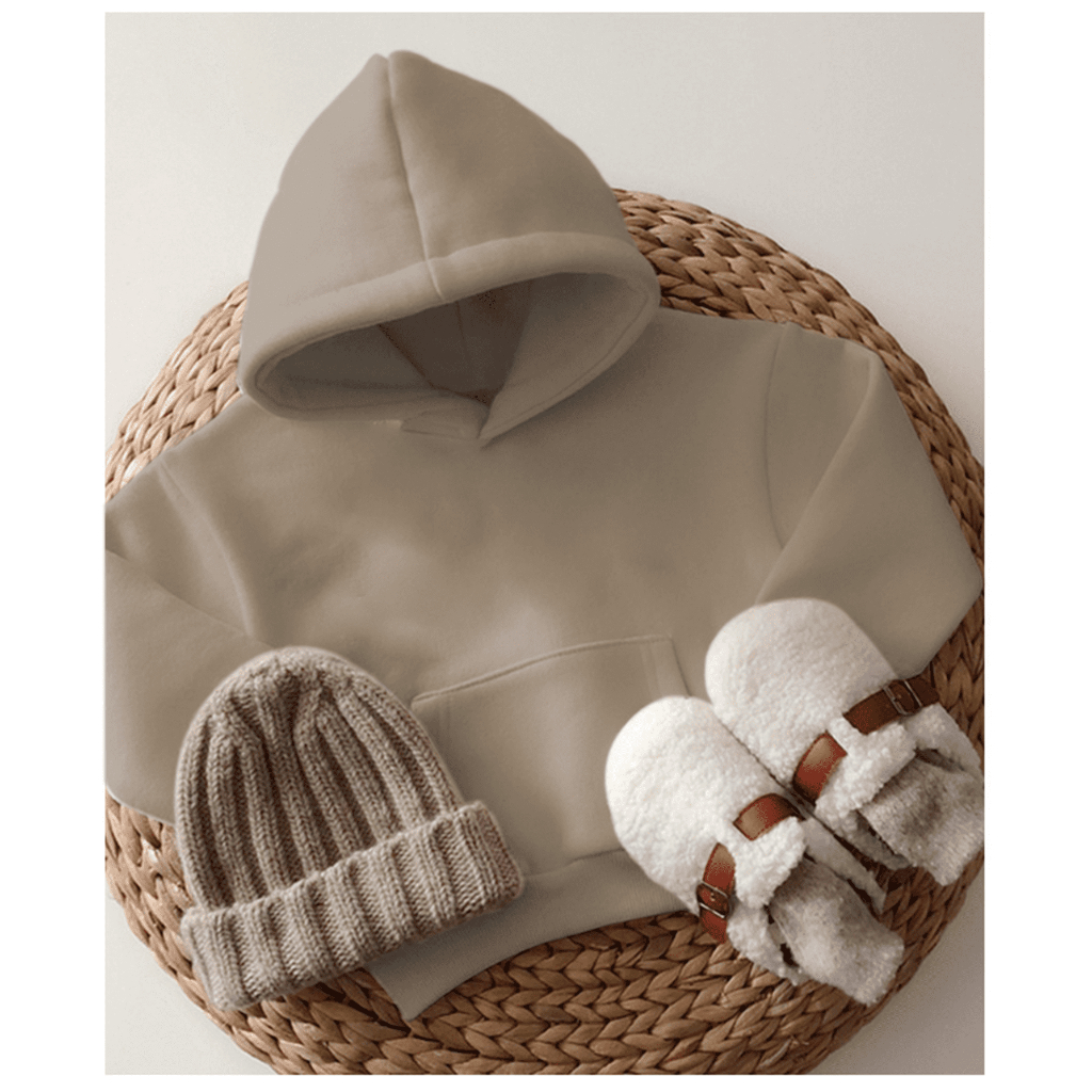 Hoodie Anak Jumper Laki-Laki Perempuan Sweater Anak Usia 3-12Tahun Tanggung Warna Soft Pastel Hitam Murah Aestetik
