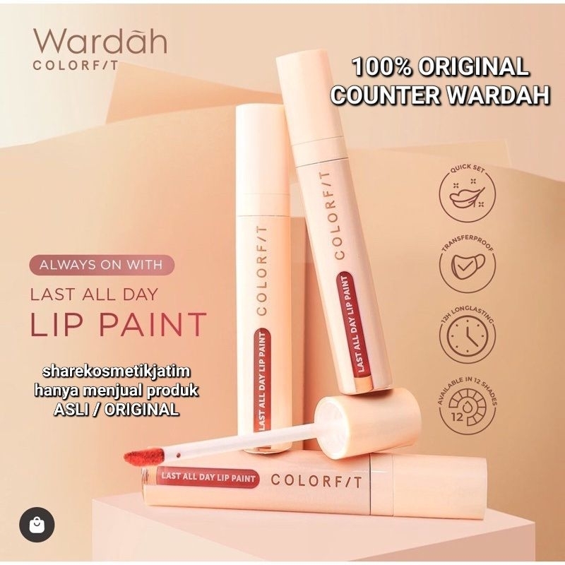 (ORIGINAL COUNTER WARDAH) Wardah Colorfit Last All Day Lip Paint Lip cream