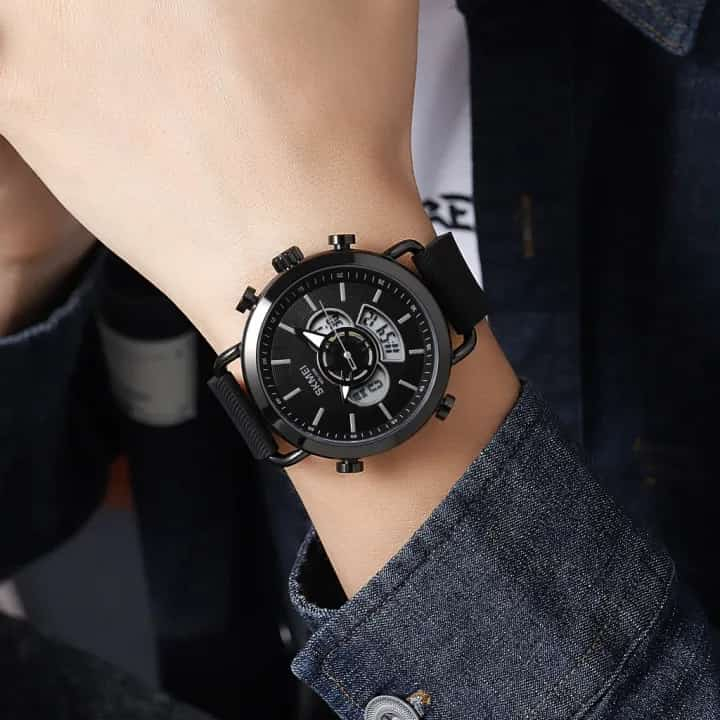 SKMEI 1860 Jam Tangan Pria Digital Analog Sport Watch Anti Air 3 Bar Jam Tangan Pria Dual Time