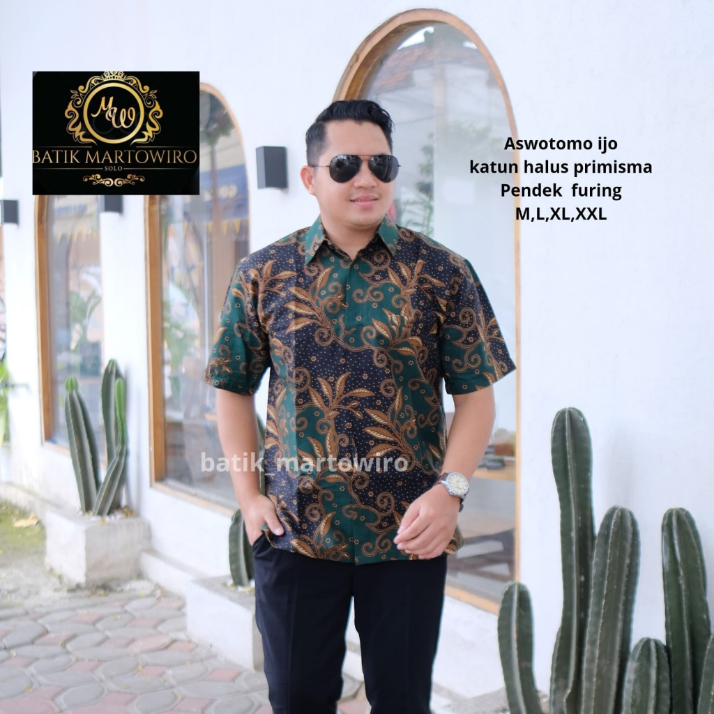 ASWOTOMO IJO MARTOWIRO BATIKSOLOAMANAH KEMEJA BATIK PRIA LENGAN PENDEK PANJANG LAPIS FURING PREMIUM KATUN HALUS TANAKA KADUNG TRESNO ARJUNO UNGU HALIMUN TROMPET  PANTARA NAVY KANGEN KAMULYAN IJO AKTI KUNING NJAWI NAVY WULUNG INGSON KADUNG KULINO WARU