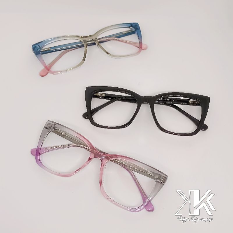 Frame CATHY - Frame Kacamata Minus Antiradiasi / Kacamata Semi Cat Eye 8812 Size 52-18-140