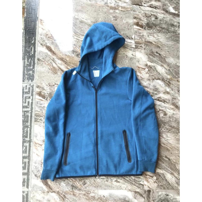 hoodie uniqlo blue scuba