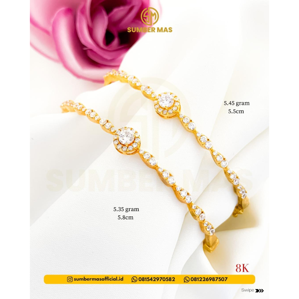 GELANG DIAMOND LOOK FASHION 8K - SUMBER MAS