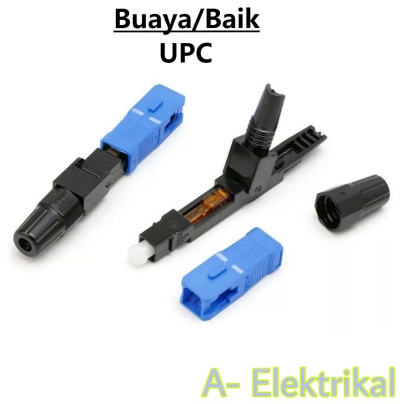 10Pcs Konektor FTTH Fiber Optic SC / UPC Fast Connector Biasa Model Capit Buaya