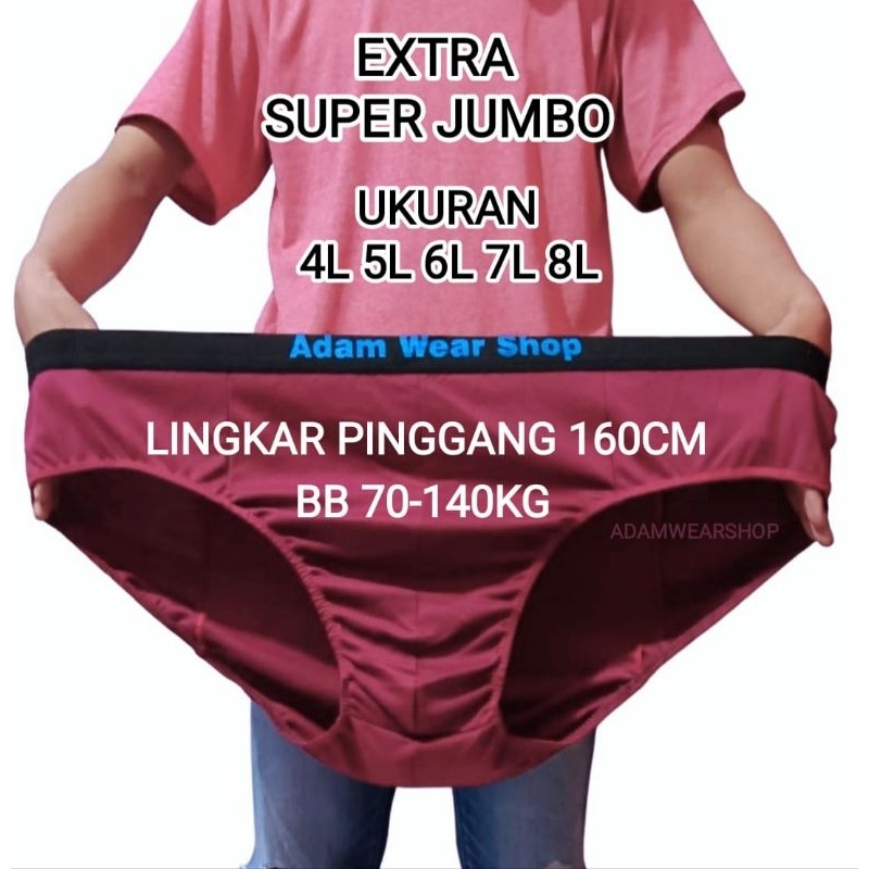 CELANA DALAM PRIA JUMBO MURAH EXTRA BIG SIZE MUAT BB 130+ / size 8L/7XL 7L/6XL 6L/5XL