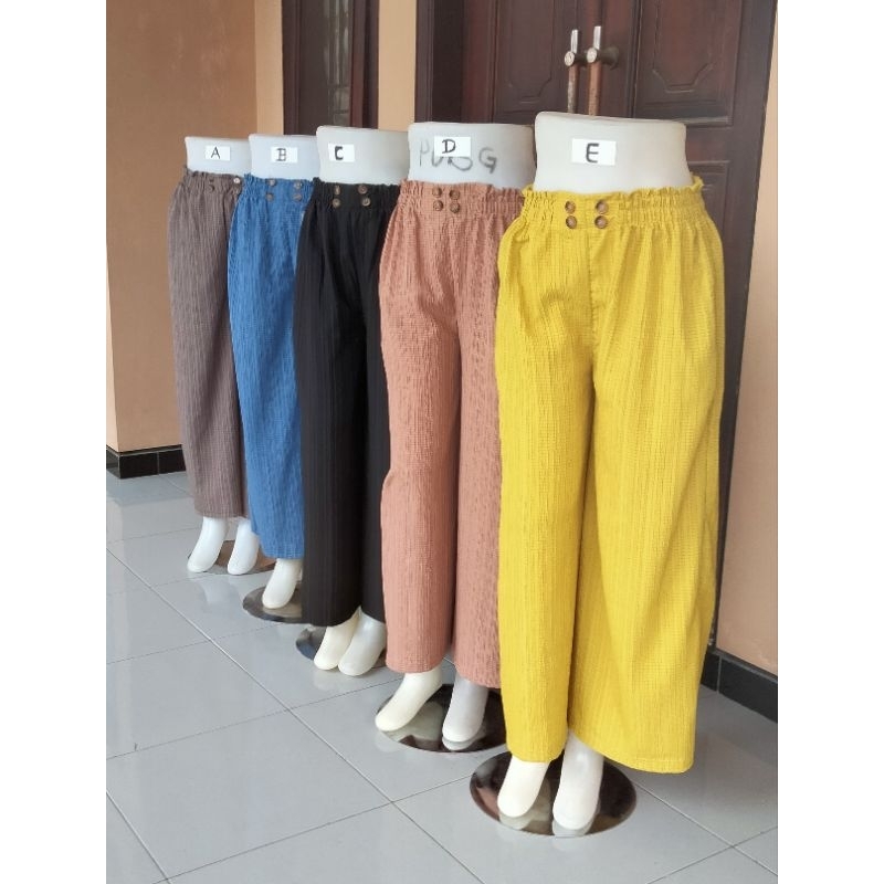 Celana Kulot LADY CRUSH Kancing 4 HW Jumbo XXXL BB Max 90 kg/Celana Bumil Jumbo..1 Kg Muat 4 Pcs ..C