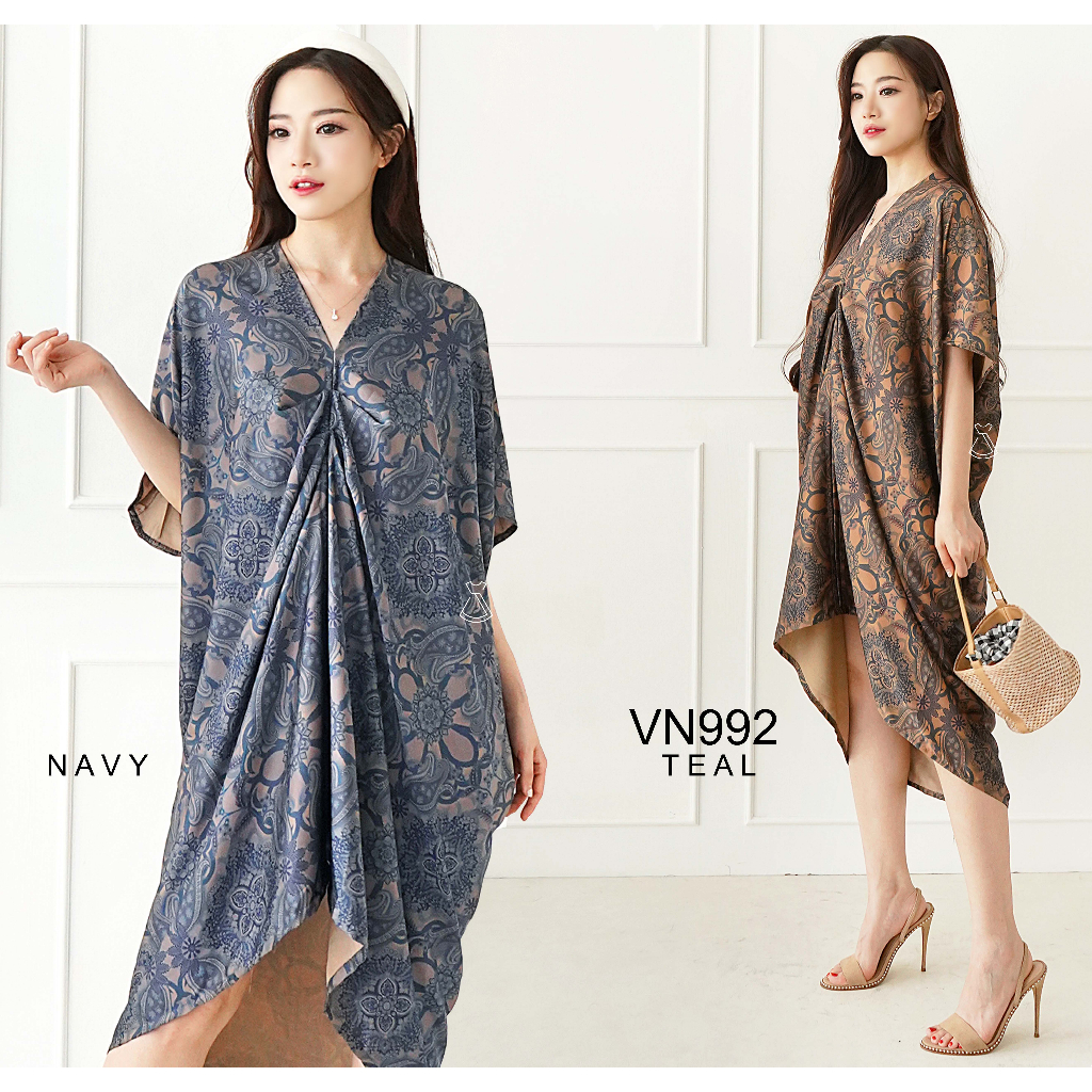 VN992 - DRESS BATIK KAFTAN BATIK KANTOR WANITA KAFTAN MURAH LEBARAN HARI RAYA