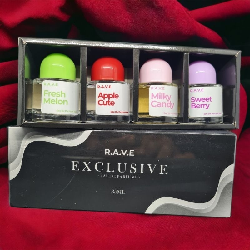 Paket Parfum RAVE Exclusive isi 4 Botol Varian