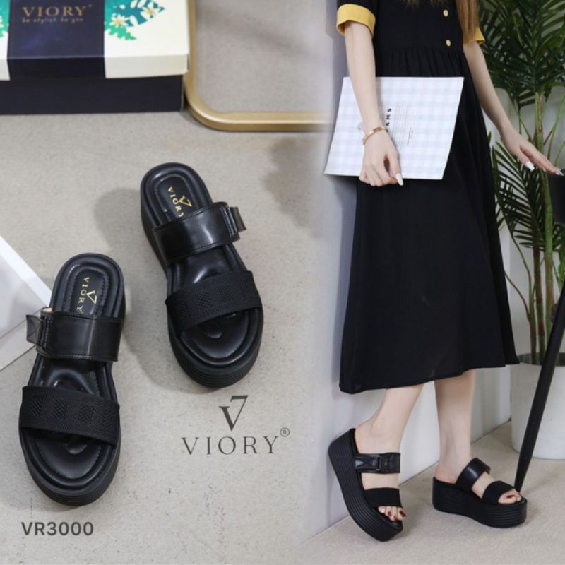 VIORY Wedges Sandals Double Straps Shoes #VR3000 ORIGINAL