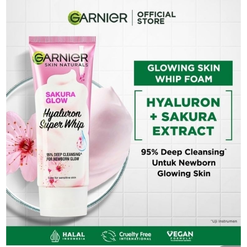 GARNIER SAKURA GLOW HYALURON FACE WASH 100ml