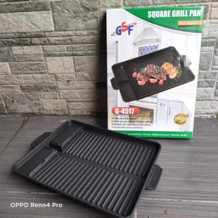GSF Square Grill Pan G-4517 / Panggangan Kompor Kotak / Alat Panggang