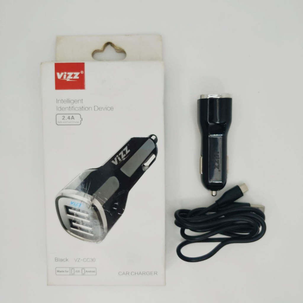 Car Charger / Saver Mobil / Cas Mobil Vizz VZ-CC30 2USB 2.4A Flash Cas Kabel Micro USB BY.MINIGO