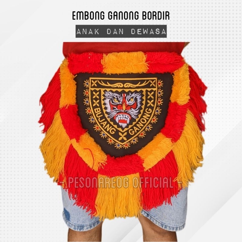 Embong Ganong Bordir Motif Bujang Ganong Aksesoris Pujanggo Anom