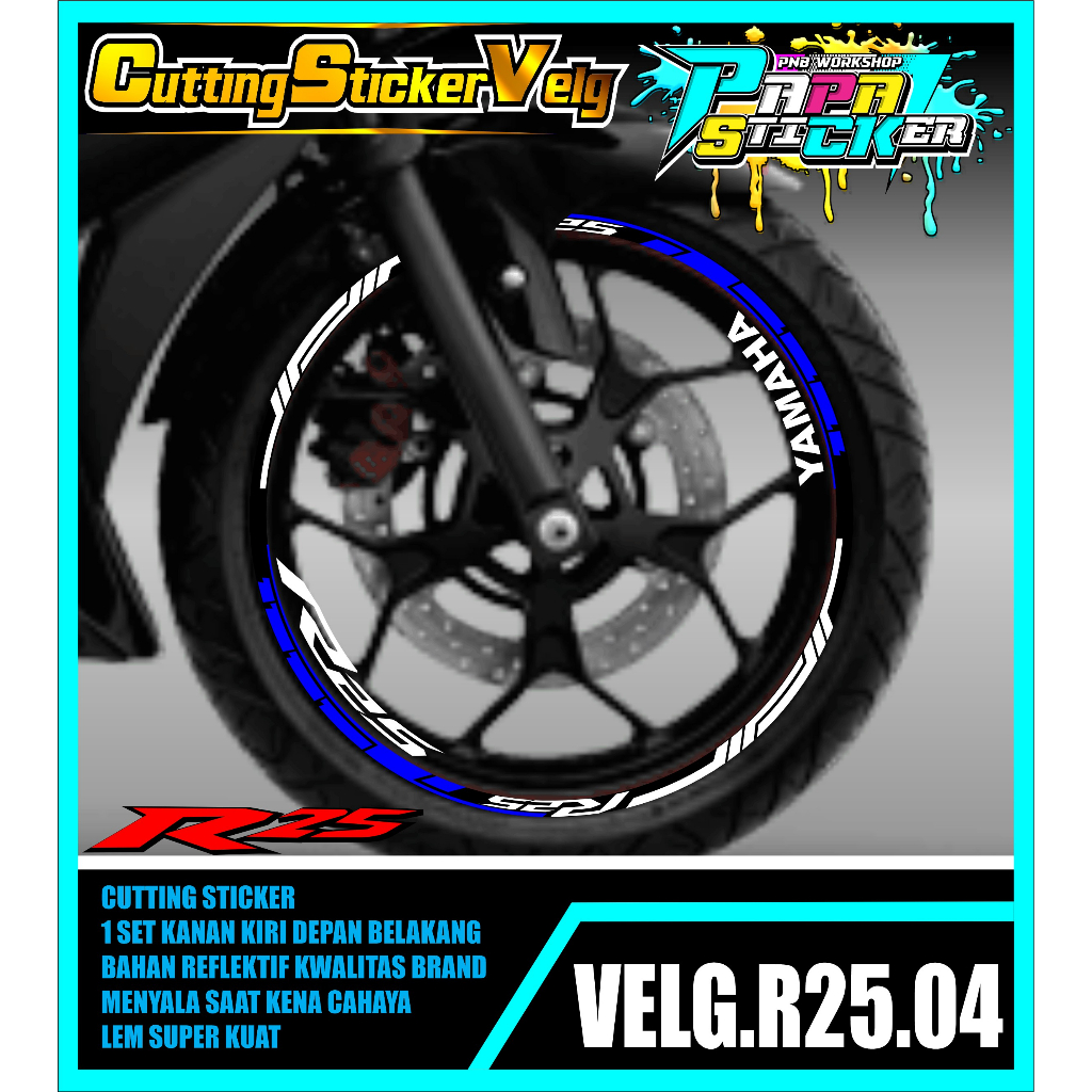 STIKER VELG R25 CUTTING STICKER VELG CUTTING VARIASI R25  LIS BAN/VELG 04