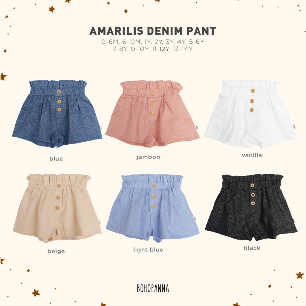 BOHOPANNA AMARILIS DENIM PANTS CELANA PENDEK DENIM CELANA PENDEK ANAK PEREMPUAN 0-14 TAHUN PART 2