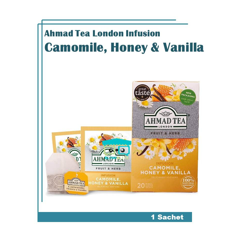 SACHET Ahmad Tea London Green Tea INFUSION CAMOMILE HONEY VANILLA