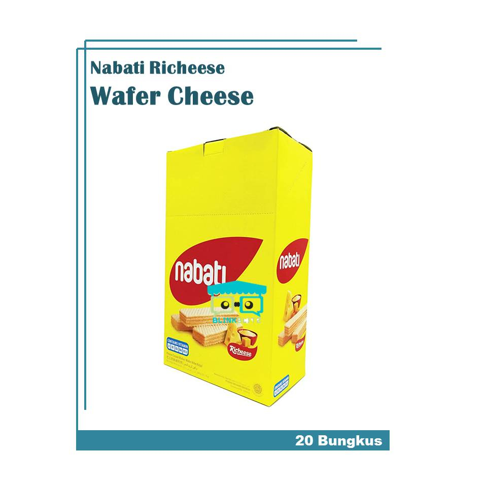 BOX Richeese Nabati WAFER Cheese Flavour Isi 20 Rasa Keju