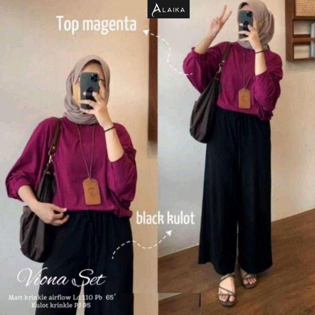 Viona Top Setelan Wanita Muslim Original Produk By Alaika