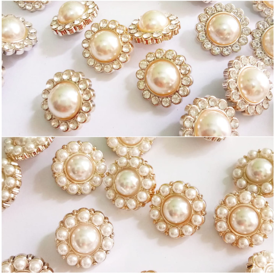 Isi 12 Pcs Kancing Baju Mutiara Hias DM ( Ecer )