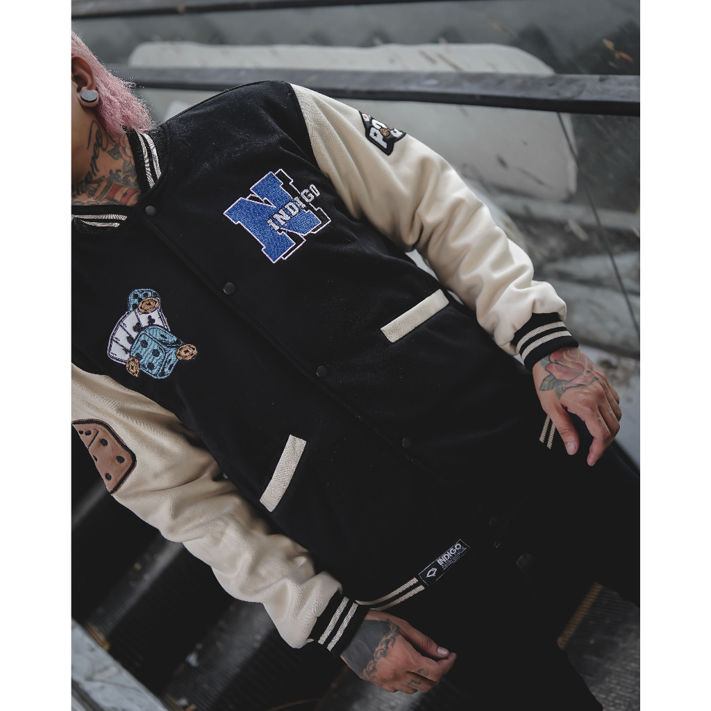 JAKET PRIA VARSITY POKER
