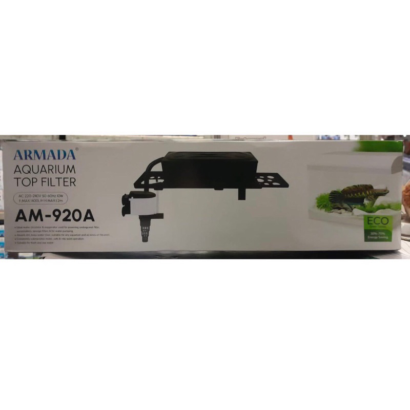 Top Filter Jumbo Armada AM-920A (Mesin+Box filter+Kapas) Untuk Aquarium 60-80cm Aquascape Goldfish Glowfish Louhan