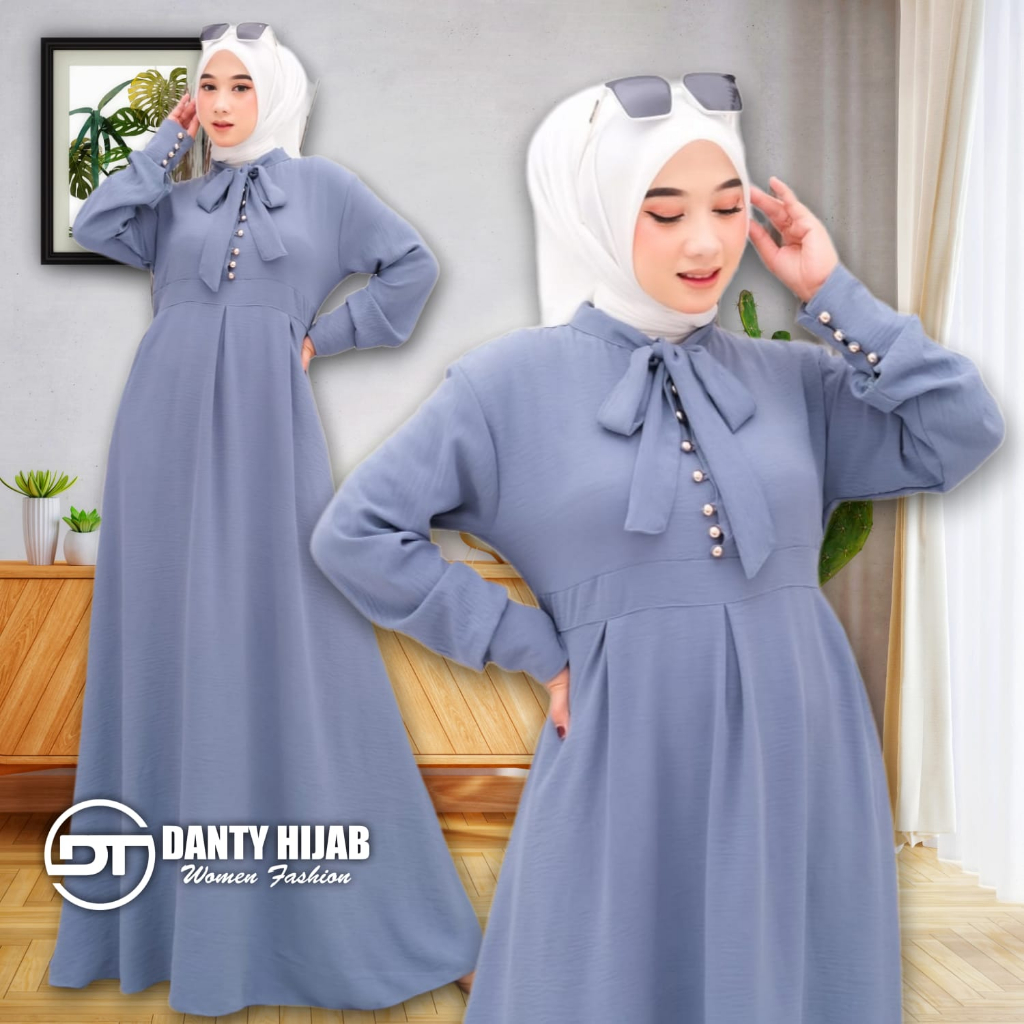 Kirana Maxy Gamis Crinkle X Brukat Malika Model Terbaru