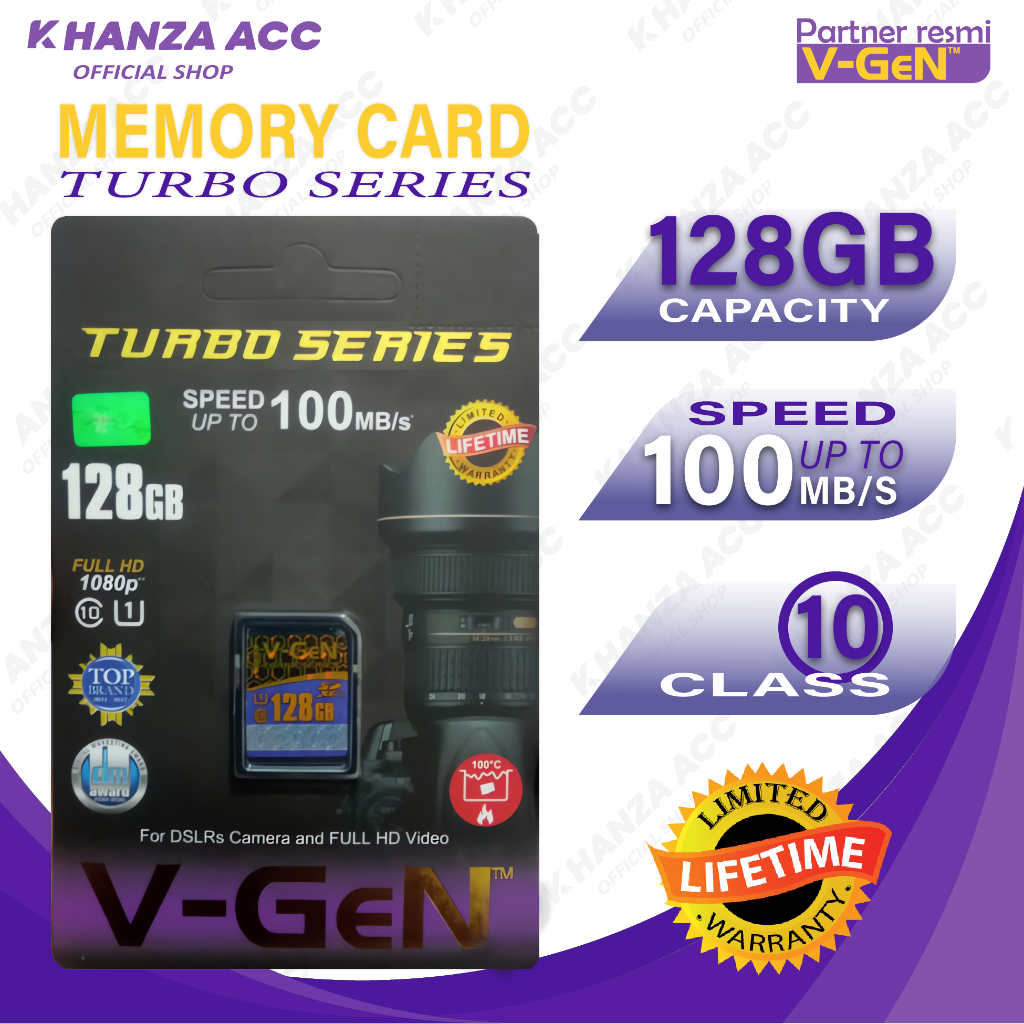 KHANZAACC VGEN SD CARD 64GB 128GB Memori Kamera Class 10