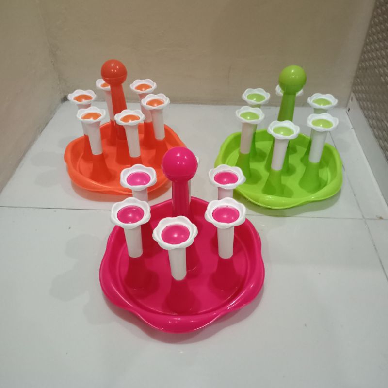 TEMPAT GELAS 6 SLOT / TEMPAT GELAS PLASTIK DAN ESTETIK