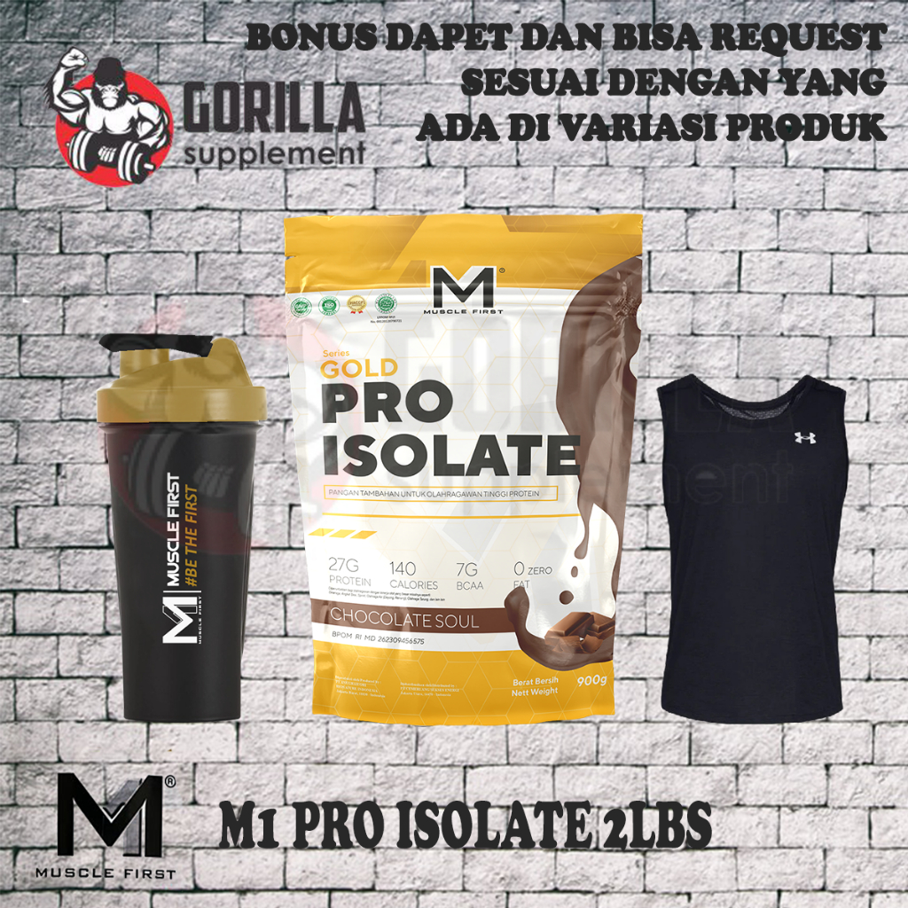 Muscle First Pro Isolate 2lbs / 900 gram Gold Series MuscleFirst m1 Nutrion Whey Protein BPOM HALAL On whey Gold Mutant Whey BPOM HALAL MUI