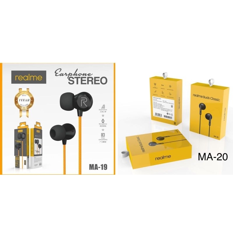 Handsfree HF Realmee MA 10 MA10 TA206 TA-206 TA220 TA-220 Super Bass Suara Bagus Bass Empuk