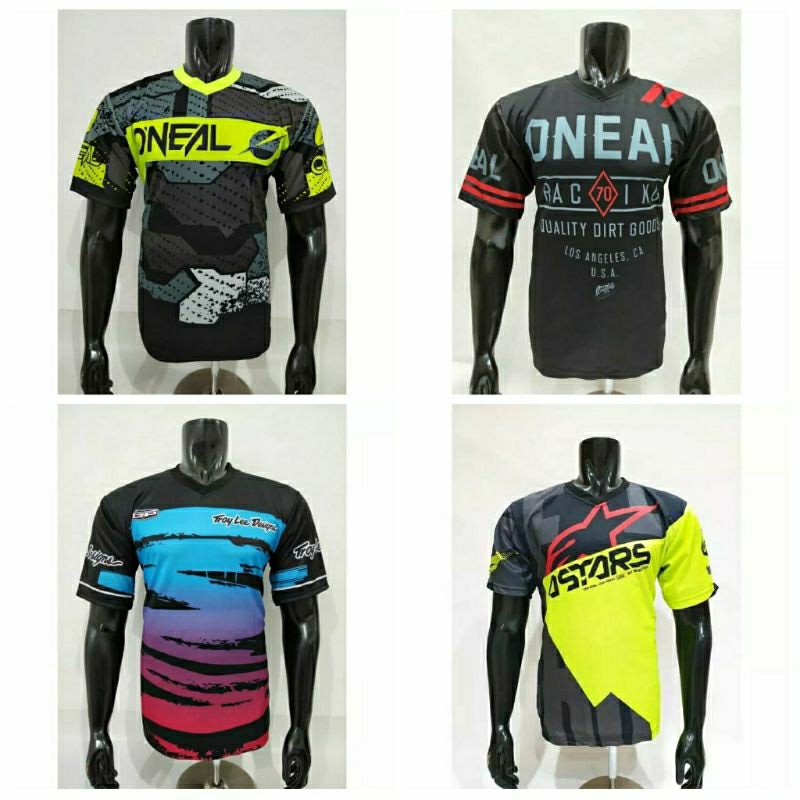 Kaos Jersey Sepeda Trail Cross ukuran M Besar bahan bagus Lengan Pendek