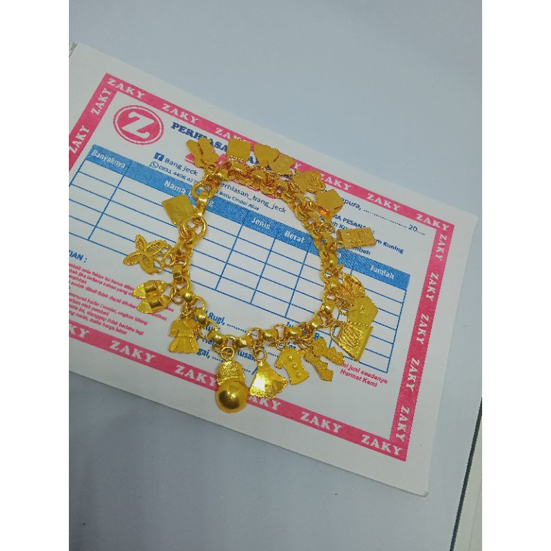 Gelang CASANDRA lapis emas 999