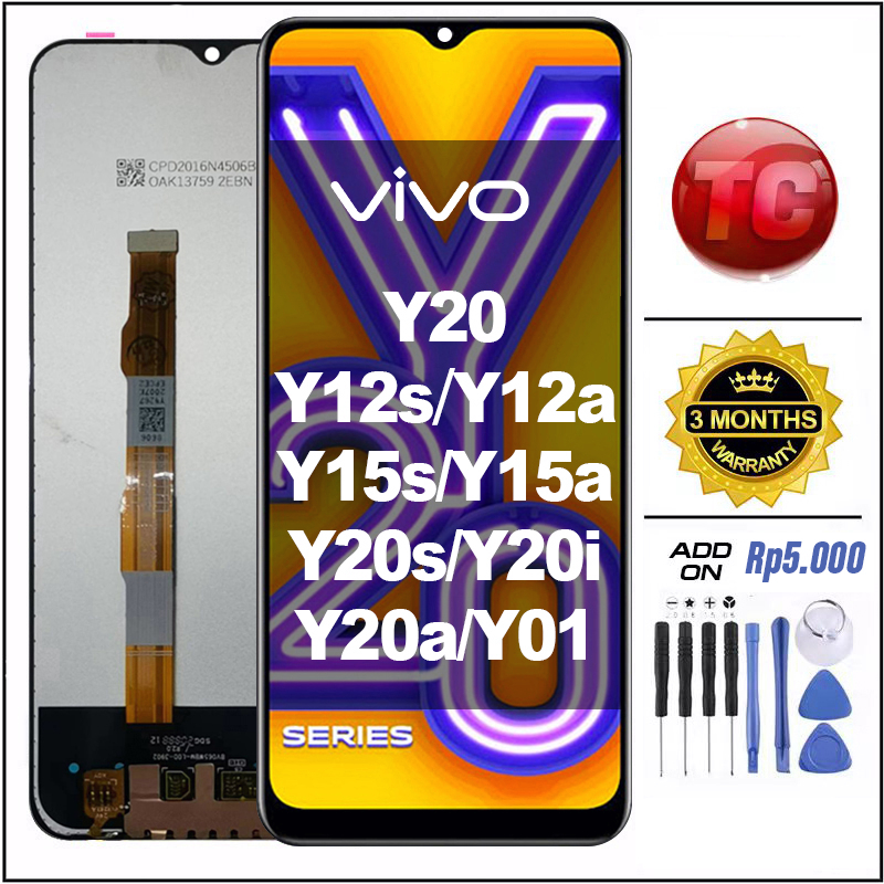 LCD VIVO Y20 Y20S Y20Sg Y20i - VIVO Y12S Y15S Y01 Y12a Original TOUCHSCREEN Fullset Crown Murah Ori Compatible For Glass Touch Screen Digitizer