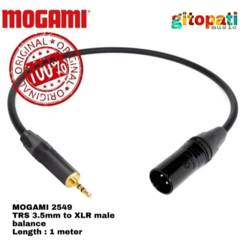 Mogami 2549 TRS 3.5mm to XLR male panjang 1 meter