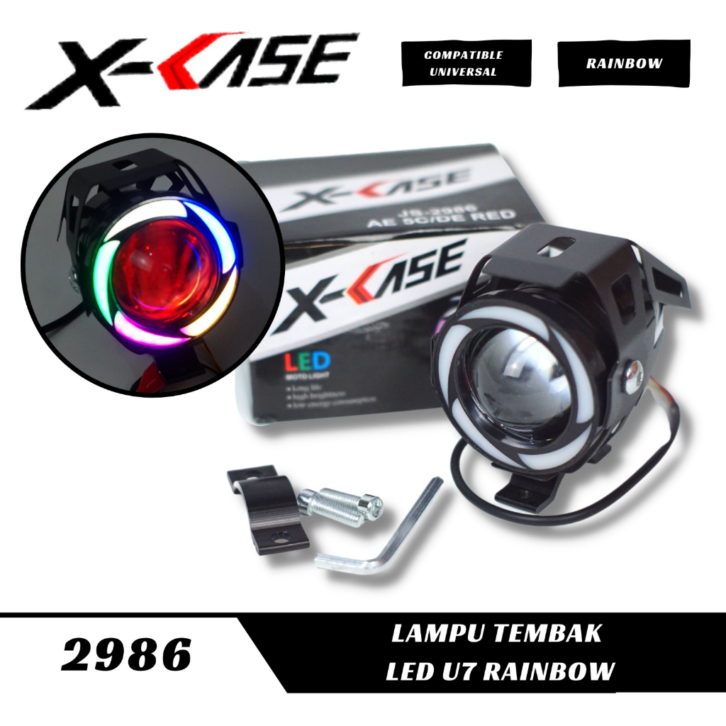 Lampu Tembak Sorot Lampu Tembak LED U7 Rainbow X-Case universal