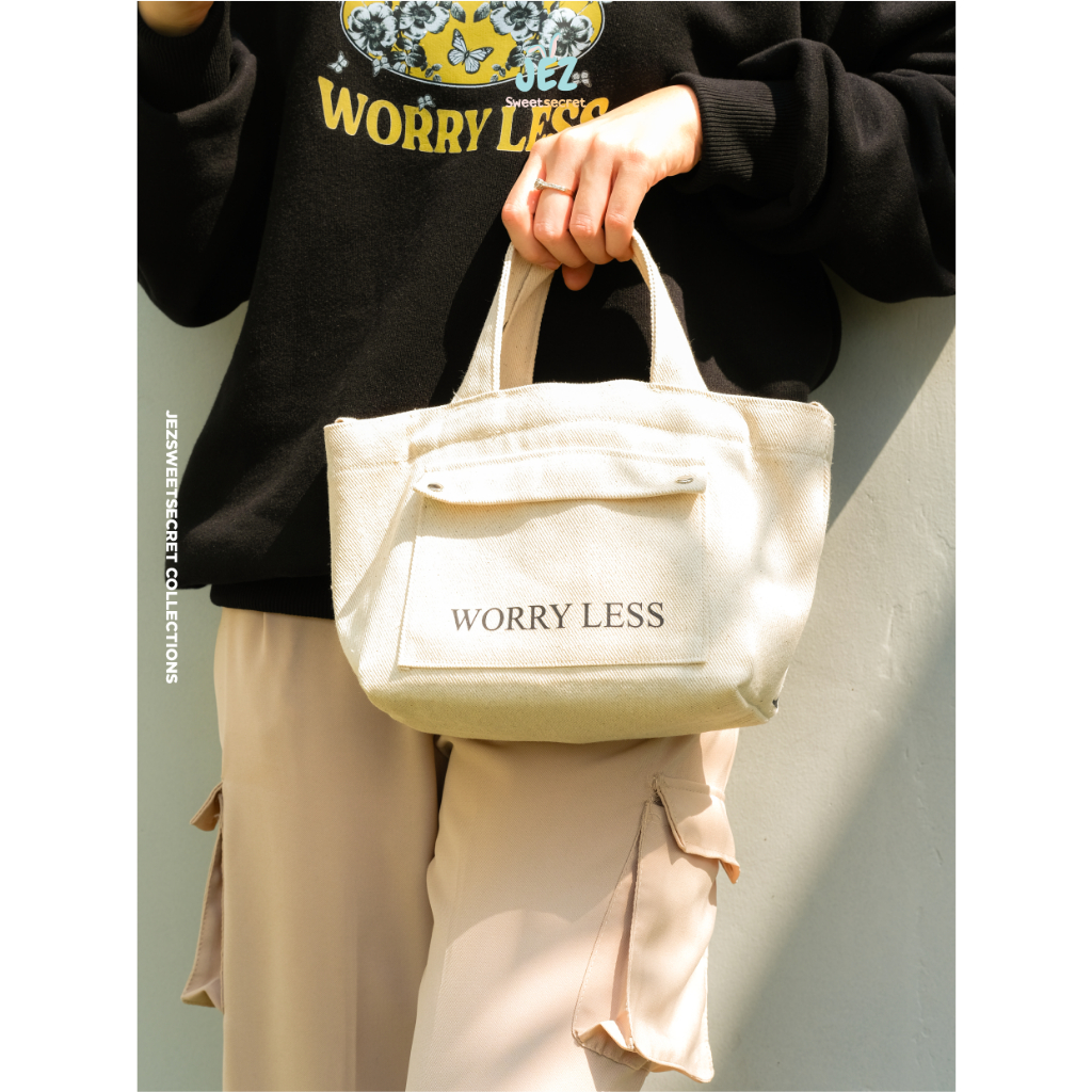 SMILE MORE TOTEBAG WANITA BAHAN KANVAS PREMIUM TEBAL ZIPPER RESLETING // GENTLE WOMAN // TOTEBAG QUOTE