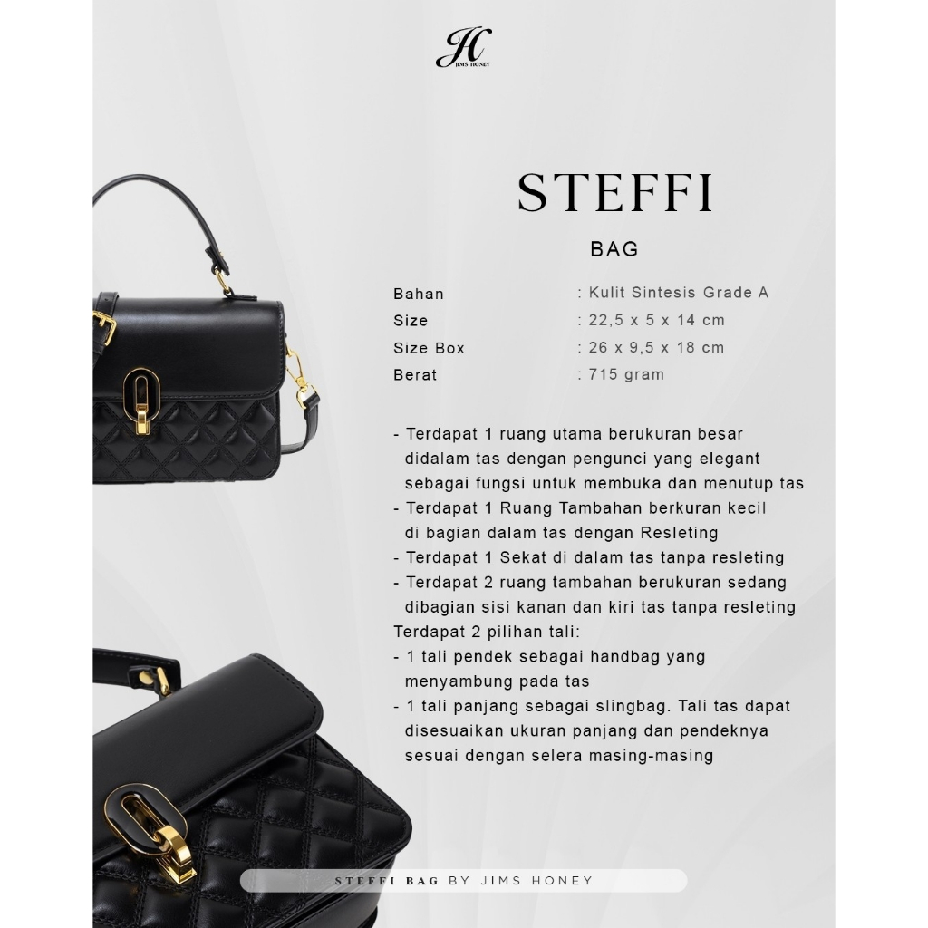 Steffi bag tas selempang wanita jims honey original free box exclusive realpic cod tas pesta impor murah official store