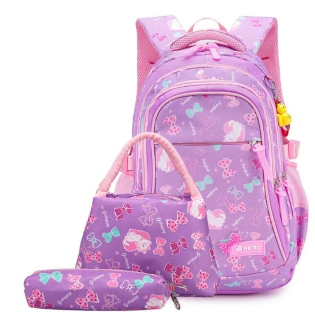 WWH10 Tas Anak Perempuan Sekolah SD Ransel 3D Timbul Size 16&quot; Besar Girl Impor MKT