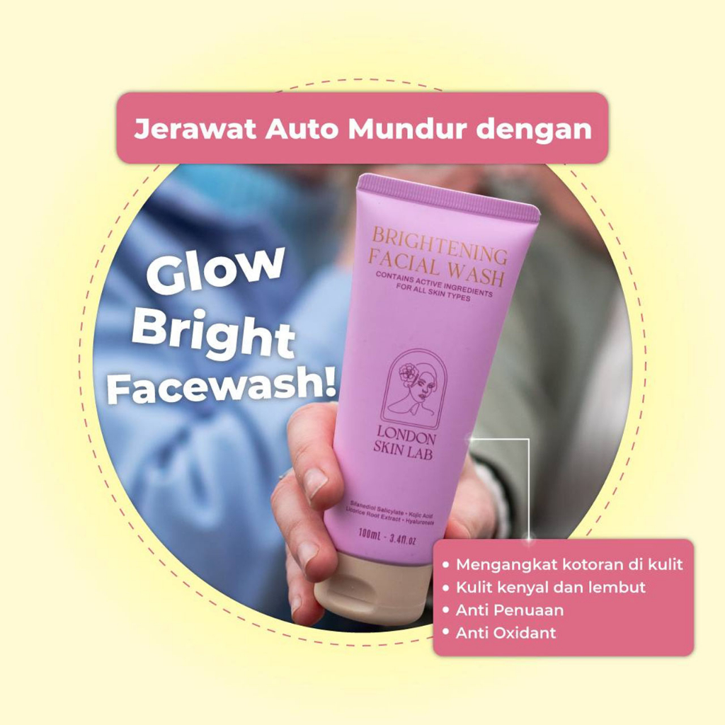 Sabun Cuci Muka London Skin Lab - Glow Bright Skin Facewash 100ml (BPOM)