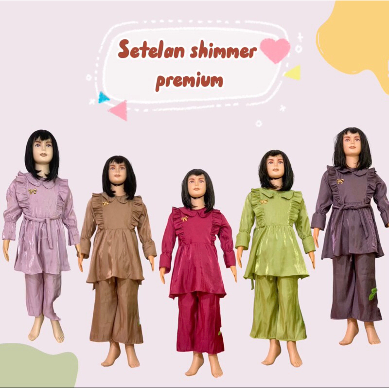 SETELAN ANAK | ONE SET ANAK | SETELAN SHIMMER | USIA 4 - 10 tahun