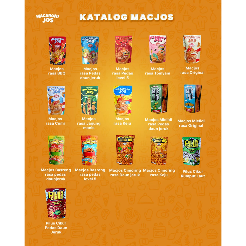 

MacJos - Snack Macaroni/Basreng/Pilus Aneka Rasa dengan Packing Premium 100gr