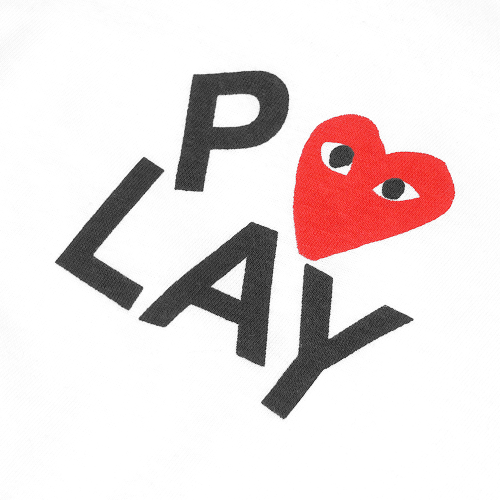 CDG Play Heart Text T-Shirt