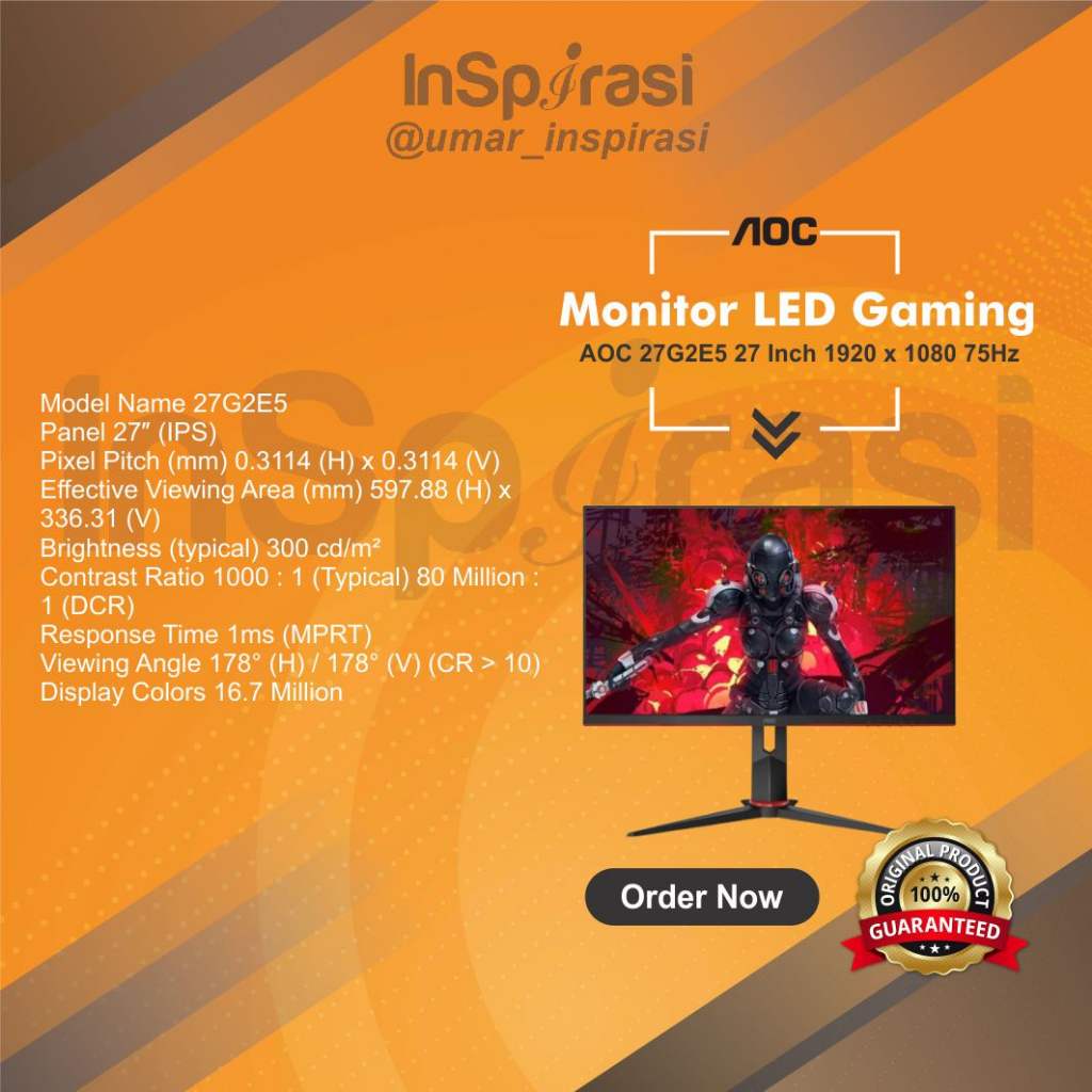 AOC 27G2E5 27" FHD IPS Gaming Monitor