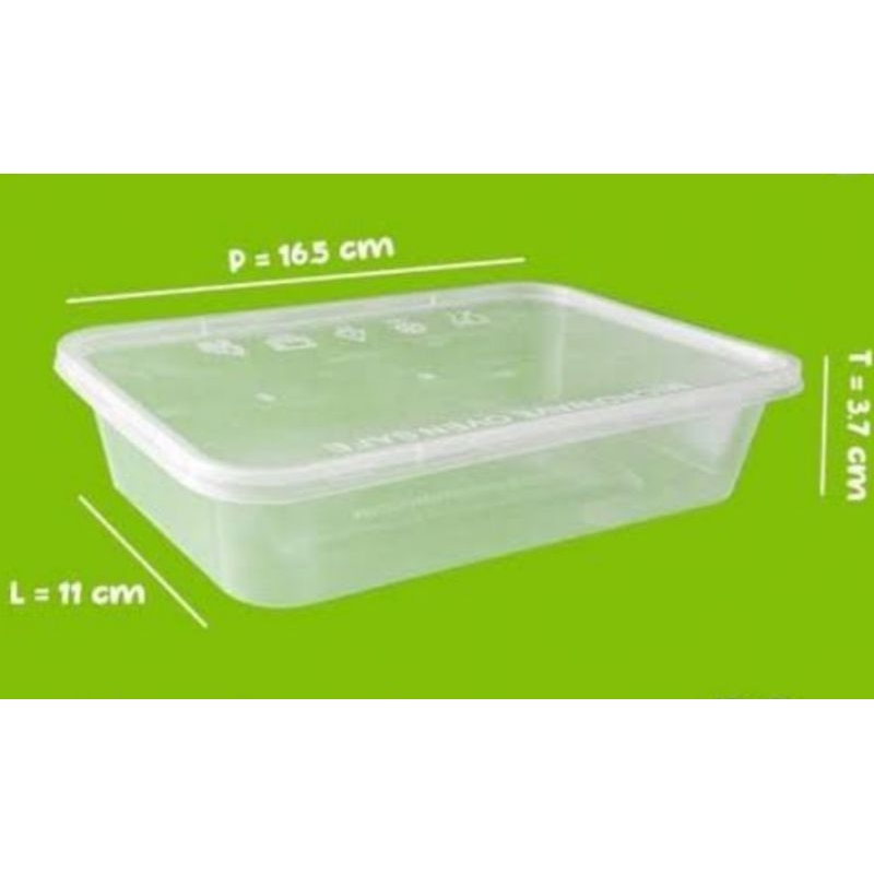 thinwall container tepak kotak plastik rectangular 500ml