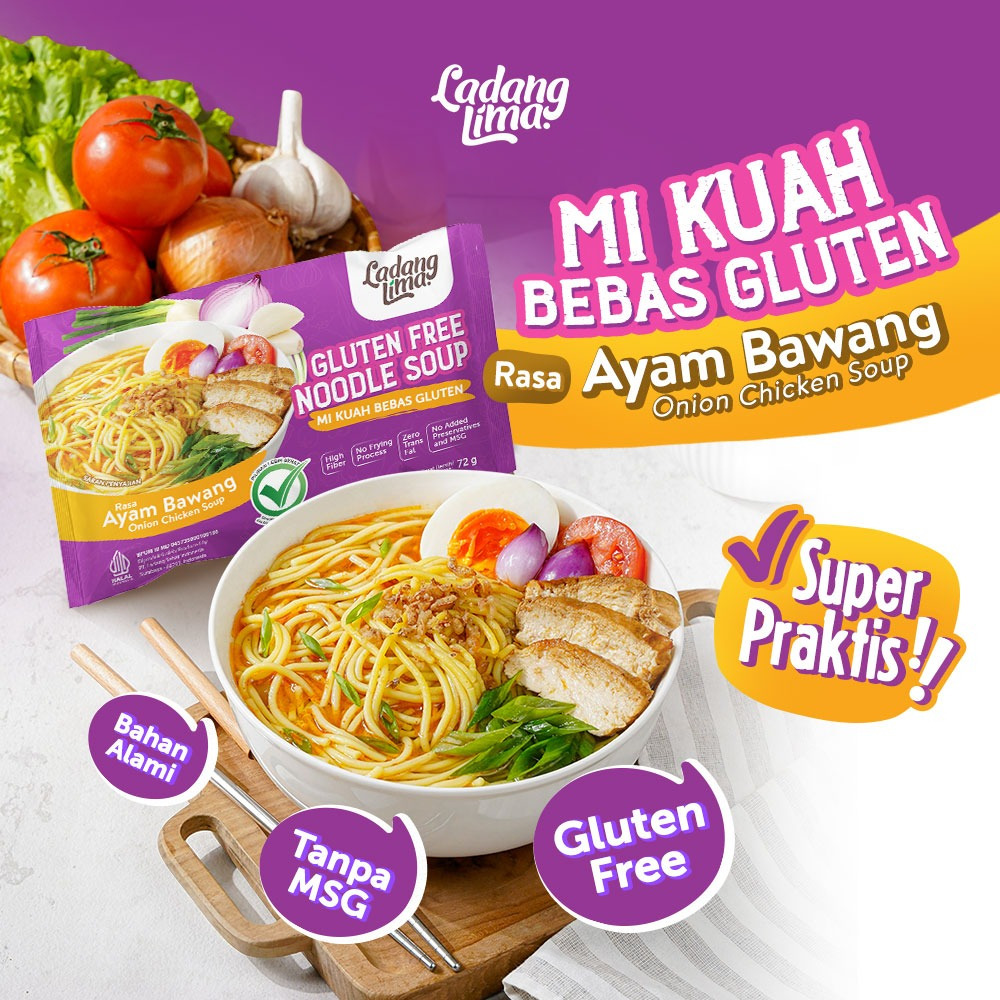 

2 Pcs Mie Kuah Gluten Free Ladang Lima - Rasa Ayam Bawang