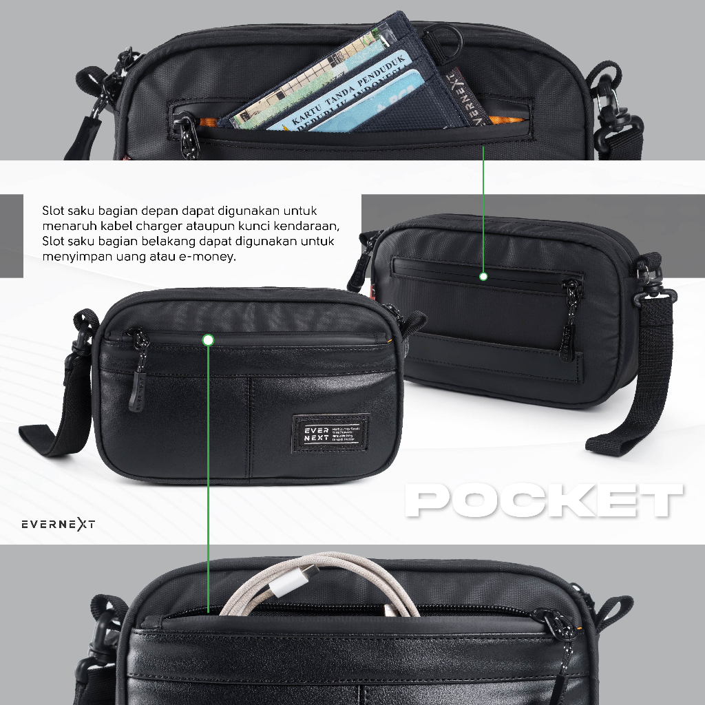 Tas Selempang Pria Waterproof Sling Bag Cowok Trendi Casual Hangout Travelling Anti Air Premium UE110