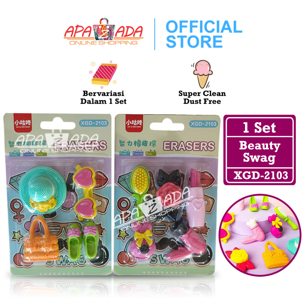 

Apazada Penghapus Pensil Murah [1 Set - 5 Pcs Penghapus] / Hapusan Beauty & Swag / Eraser Pensil XGD-2103