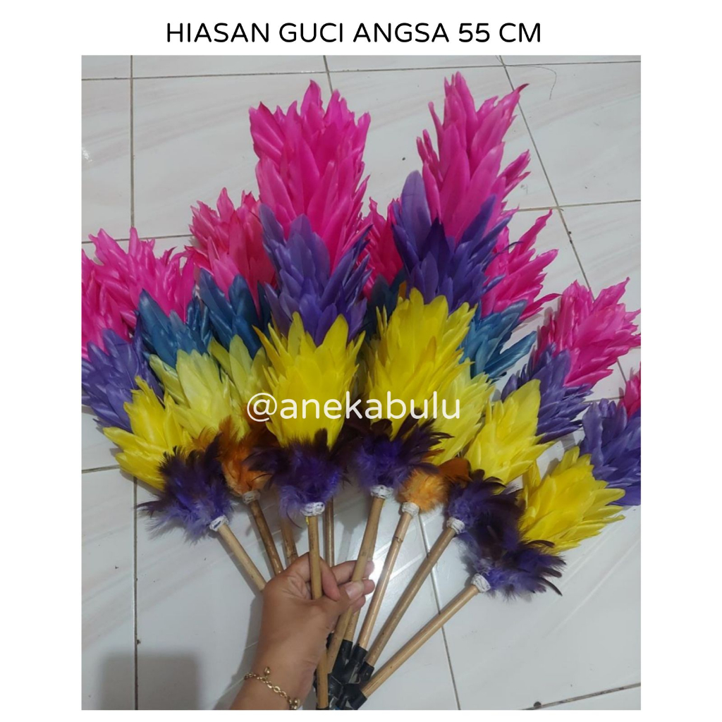 KEMOCENG HIASAN GUCI VAS RUANG TAMU 55CM - KEMOCENG KEMUCING KEMONCENG MOBIL MICROFIBER PANJANG BULU